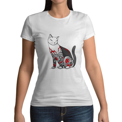 t-shirt chat fleuri - Vraiment-chat