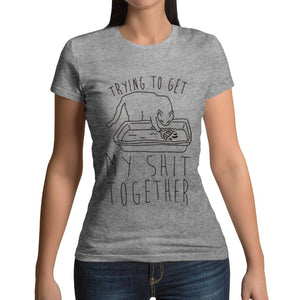 T-shirt chat humour SHIT TOGETHER - Vraiment-chat