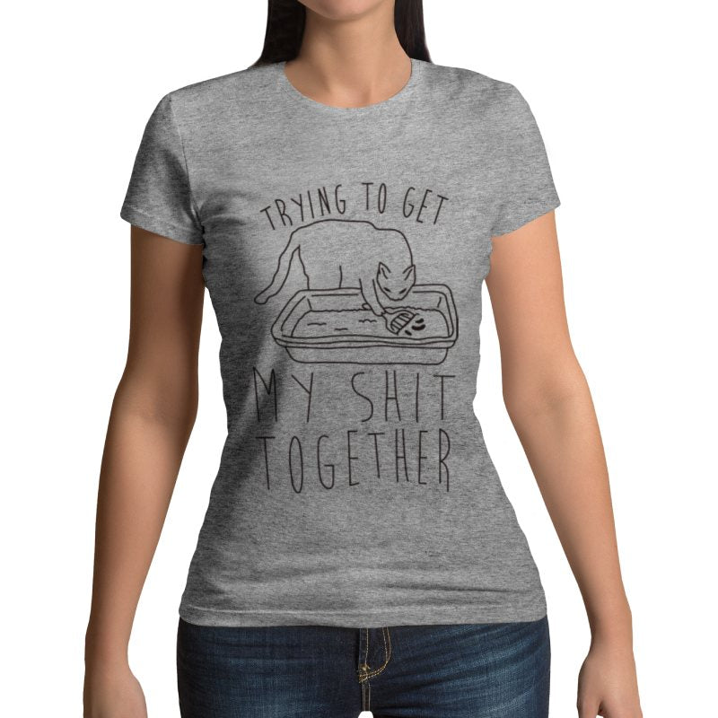 T-shirt chat humour SHIT TOGETHER - Vraiment-chat