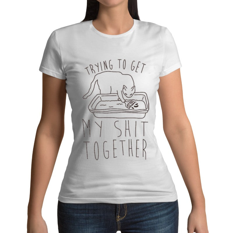 T-shirt chat humour SHIT TOGETHER - Vraiment-chat