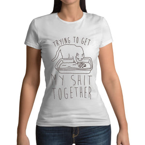 T-shirt chat humour SHIT TOGETHER - Vraiment-chat
