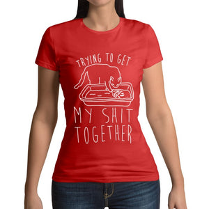 T-shirt chat humour SHIT TOGETHER