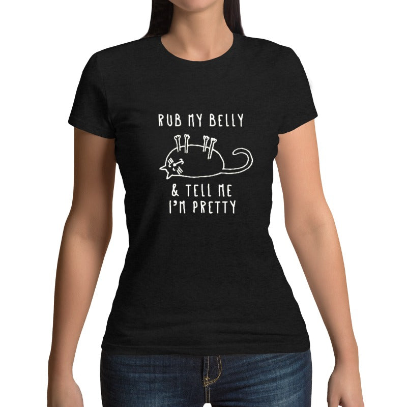 t shirt humoristique chat Caresse moi - Vraiment-chat