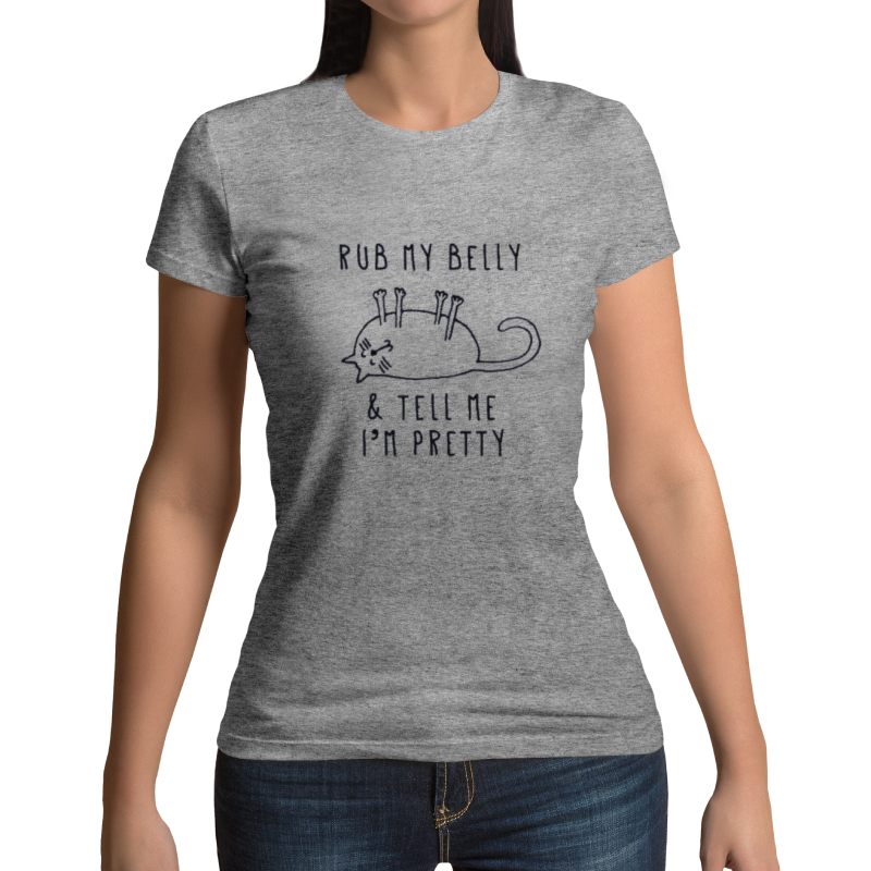 t shirt humoristique chat Caresse moi - Vraiment-chat