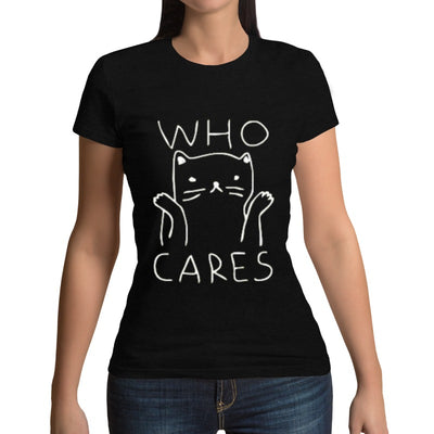 T-Shirt Imprimé Chat Who Cares - Vraiment-chat