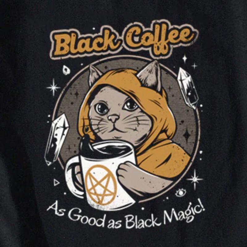 T-Shirt Chat Café Noir - Vraiment-chat