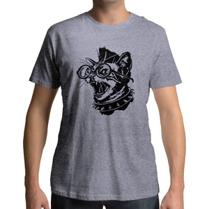 T Shirt tête de chat PUNK - Vraiment-chat
