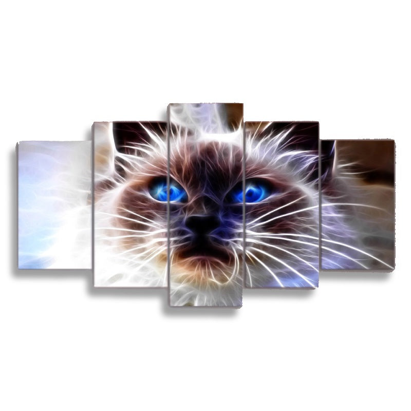 tableau chat original aux yeux bleus - Vraiment-chat