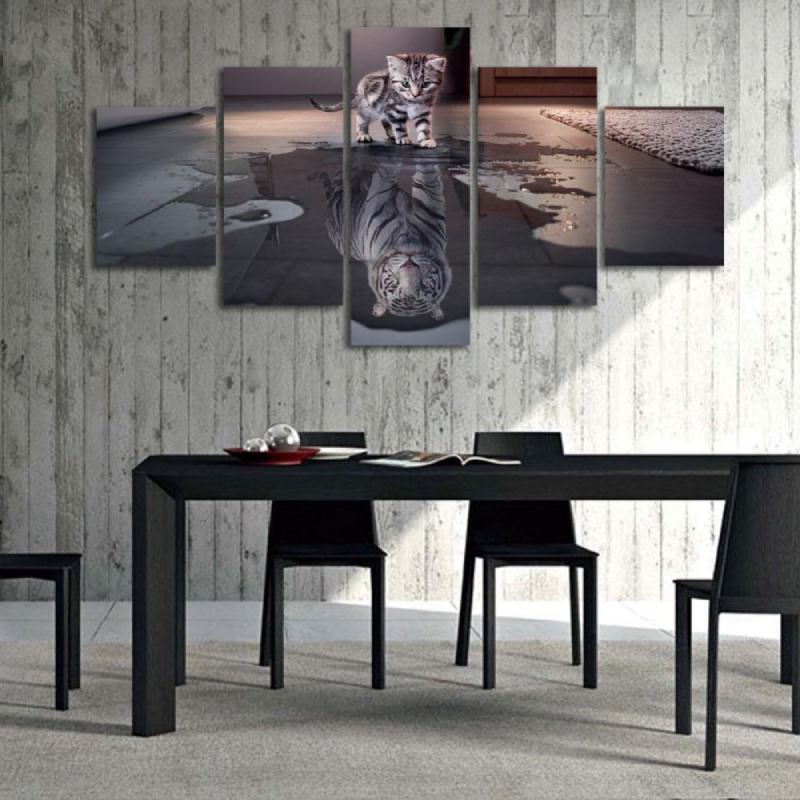 tableau chat reflet tigre - Vraiment-chat