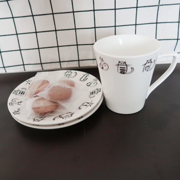 Tasse et Soucoupe à Motif Chat - Vraiment-chat