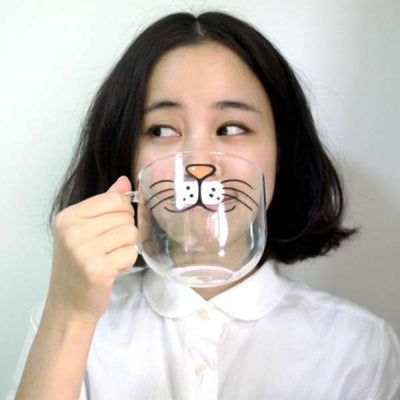 Tasse Transparente à Moustache de Chat - Vraiment-chat