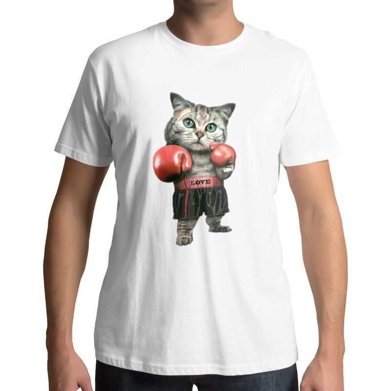 Tee-shirt avec chat qui boxe - Vraiment-chat