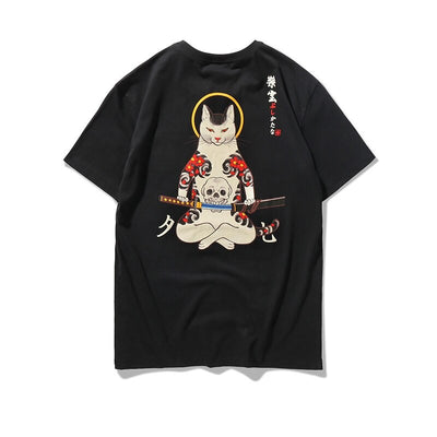 Tee-Shirt Chat Homme Samourai - Vraiment-chat