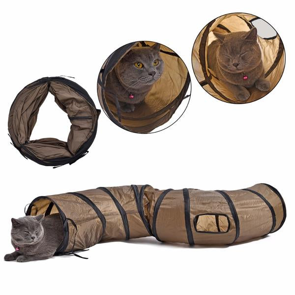 Tunnel Chat en S 120cm avec 2 fenêtres - Vraiment-chat