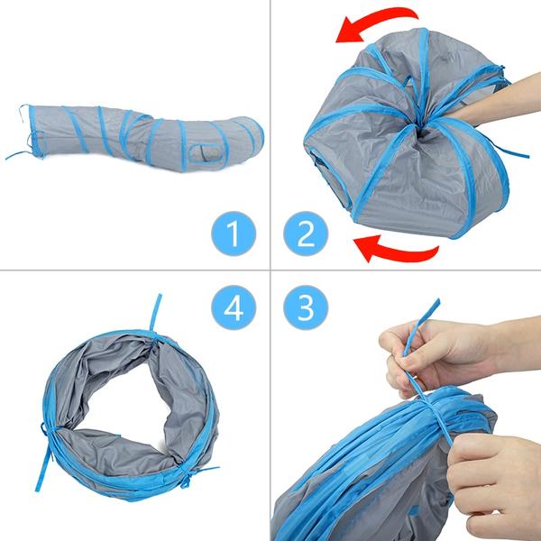 Tunnel Chat en S 120cm avec 2 fenêtres - Vraiment-chat